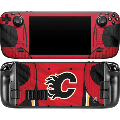 NHL Calgary Flames Home Jersey Steam Deck Handheld Gaming Computer Skin